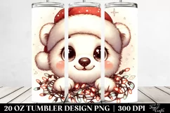Retro Cute Baby Polar Bear, Transparent 20 Oz Tumbler Product Image 2