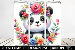 Vibrant Flower Crown Panda | 20 oz Tumbler Product Image 2