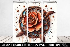 Abstract Wooden Camellia Watercolor | 20 Oz Tumbler Product Image 2