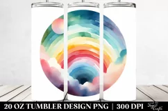 Colorful Pastel Rainbow Watercolor PNG Product Image 2