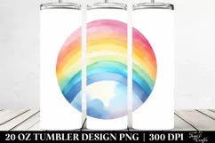 Colorful Pastel Rainbow Clipart 20 Oz Tumbler Product Image 2
