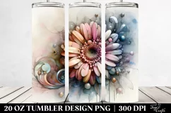 Wooden Stained Gerbera in Summer 20 Oz Tumbler Product Image 2