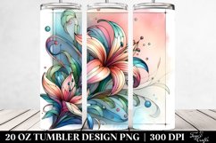 Abstract Pastel Wooden Small Stained Lily, 20 Oz Tumbler Product Image 2