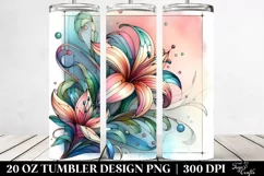 Abstract Pastel Wooden Small Stained Lily, 20 Oz Tumbler Product Image 2