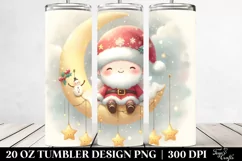 Vibrant Santa on Moon | 20 oz Tumbler Product Image 2