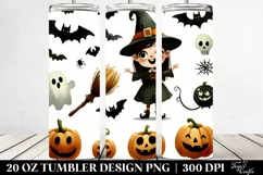 Whimsical Witch in Watercolor 20 Oz Tumbler Product Image 2