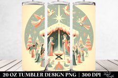 Retro Nativity Scene Christmas Clipart, 20 Oz Tumbler Product Image 2