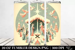 Retro Nativity Scene Christmas Clipart, 20 Oz Tumbler Product Image 2