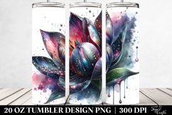 20 Oz Tumbler Sublimation | Shiny Tulip Metalic Watercolor Product Image 1