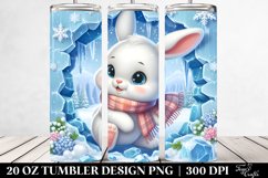 Cute Baby Bunny in Winter Clipart, Transparent 20 Oz Tumbler Product Image 2
