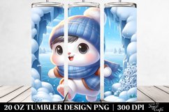 Cute Baby Bunny in Winter 20 Oz Tumbler Product Image 2