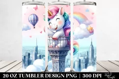 Cute Unicorn Sky Tower | 20 oz Tumbler Product Image 2