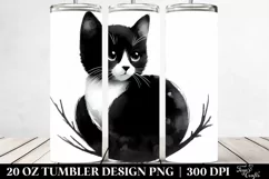 Watercolor Black Cat, Transparent 20 Oz Tumbler Product Image 2