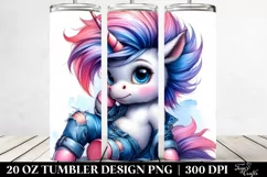 Posing Baby Unicorn | 20 oz Tumbler Product Image 2