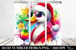 Colorful Duck Sipping | 20 oz Tumbler Product Image 2