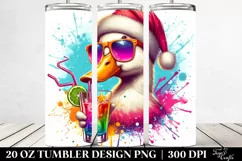 Colorful Duck Sipping | 20 oz Tumbler Product Image 2