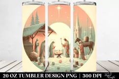 Pastel Nativity Scene Clipart, Transparent 20 Oz Tumbler Product Image 2