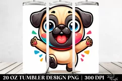 Colorful Baby Pug Cartoon Product Image 2