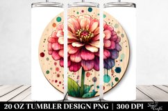 Wooden Zinnia Watercolor | 20 Oz Tumbler Product Image 2