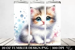 Cute Baby Cat Big Eyes | 20 oz Tumbler Product Image 2