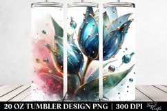 20 Oz Tumbler Sublimation | Shiny Tulip Metalic Watercolor Product Image 2