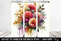 Vibrant Zinnia Bouquet | 20 Oz Tumbler Product Image 2