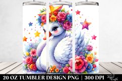Vibrant Swan in Watercolor 20 Oz Tumbler Product Image 2