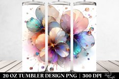 Abstract Shiny Pansy Clipart, Transparent 20 Oz Tumbler Product Image 2