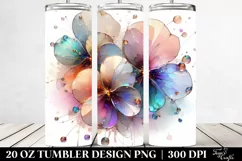 Abstract Shiny Pansy Clipart, Transparent 20 Oz Tumbler Product Image 2