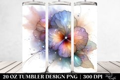 Abstract Shiny Pansy Clipart, Transparent 20 Oz Tumbler Product Image 2