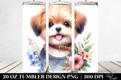 Cute Playful Dog, Transparent 20 Oz Tumbler Product Image 2