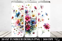 Wild Flowers Watercolor Tumbler Product Image 2