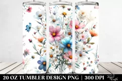 Glossy Wild Flowers Tumbler Product Image 2