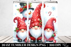 Cute Gnomes with Snowman, Transparent 20 Oz Tumbler Product Image 2