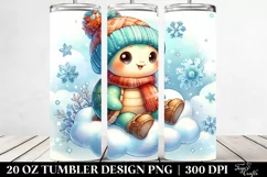 Retro Baby Turtle Winter | 20 oz Tumbler Product Image 2