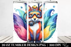 Whimsical Scuba Fox Clipart 20 Oz Tumbler Product Image 2