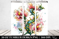 20 Oz Tumbler Sublimation | Wooden Stained Snapdragon Shiny Product Image 2