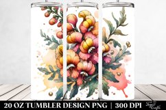 20 Oz Tumbler Sublimation | Wooden Stained Snapdragon Shiny Product Image 2