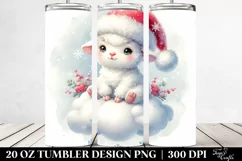 Pastel Baby Lamb Santa Hat | 20 oz Tumbler Product Image 2