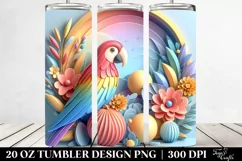 3D Embossed Parrot Scene Clipart 20 Oz Tumbler Product Image 2