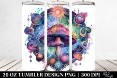 Vibrant Celestial Mushroom Clipart 20 Oz Tumbler Product Image 2