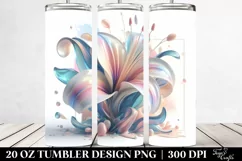 Abstract Glossy Lily Clipart, Transparent 20 Oz Tumbler Product Image 2