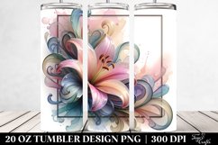 Abstract Glossy Lily Clipart, Transparent 20 Oz Tumbler Product Image 2