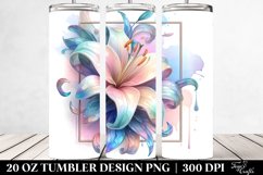 Abstract Glossy Lily Clipart, Transparent 20 Oz Tumbler Product Image 2