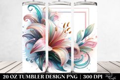 Abstract Glossy Lily Clipart, Transparent 20 Oz Tumbler Product Image 2