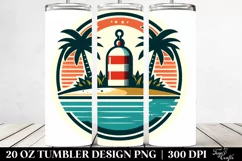 Tropical Island Beach Buoy. 20 oz Tumbler Design Product Image 2