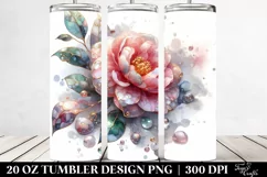 Shiny Camellia Marble Watercolor | 20 Oz Tumbler Product Image 2