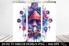 Vibrant Celestial Mushroom Clipart 20 Oz Tumbler Product Image 2