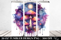 Vibrant Celestial Mushroom Clipart 20 Oz Tumbler Product Image 2