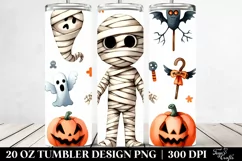 Funny Mummy in Watercolor 20 Oz Tumbler Product Image 2